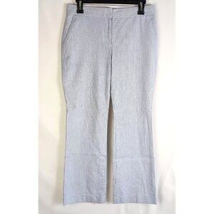 Talbots Cropped Seersucker Pants 6 Petite Light Blue Stripe Stretch Summer